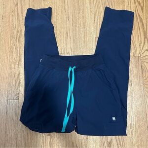 FIGS Yola Skinny Scrub Pants technical high yoga waistband mint green drawstring